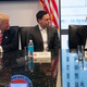 Donald Trump, Peter Thiel and Tim Cook, chief executive officer of Apple during a meeting with technology executives at Trump Tower, December 14, 2016 (Photo by Drew Angerer/Getty Images)
